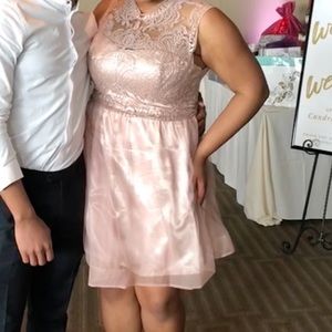 Pink Sequined Homecoming Dress